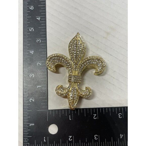 New In Box Art Form Fluer De Lis Dimante Rhinestone Trinket Box 3" - Picture 6 of 7